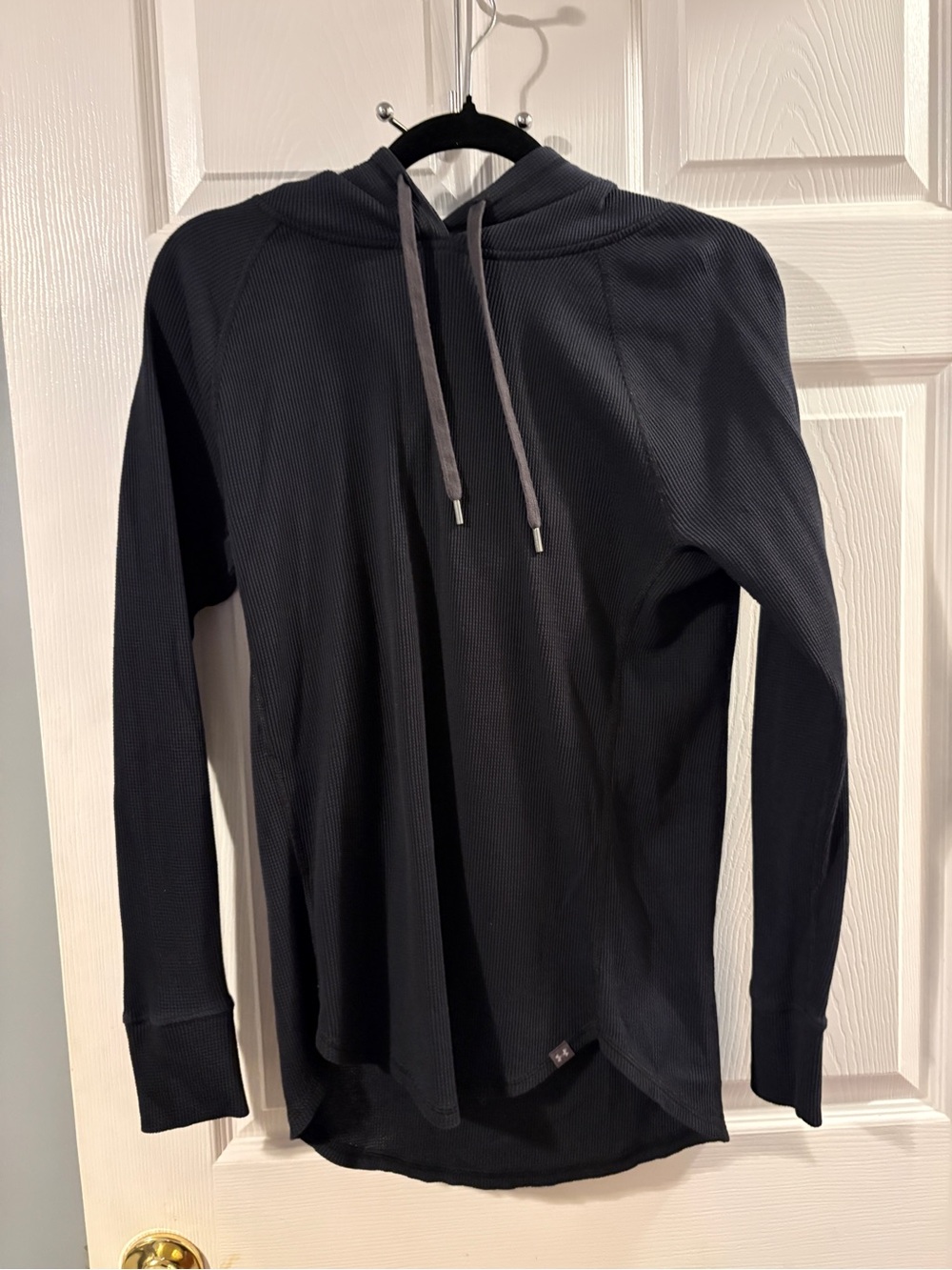 Under Armour Men's Black Hooded Thermal Waffle-Knit Pullover